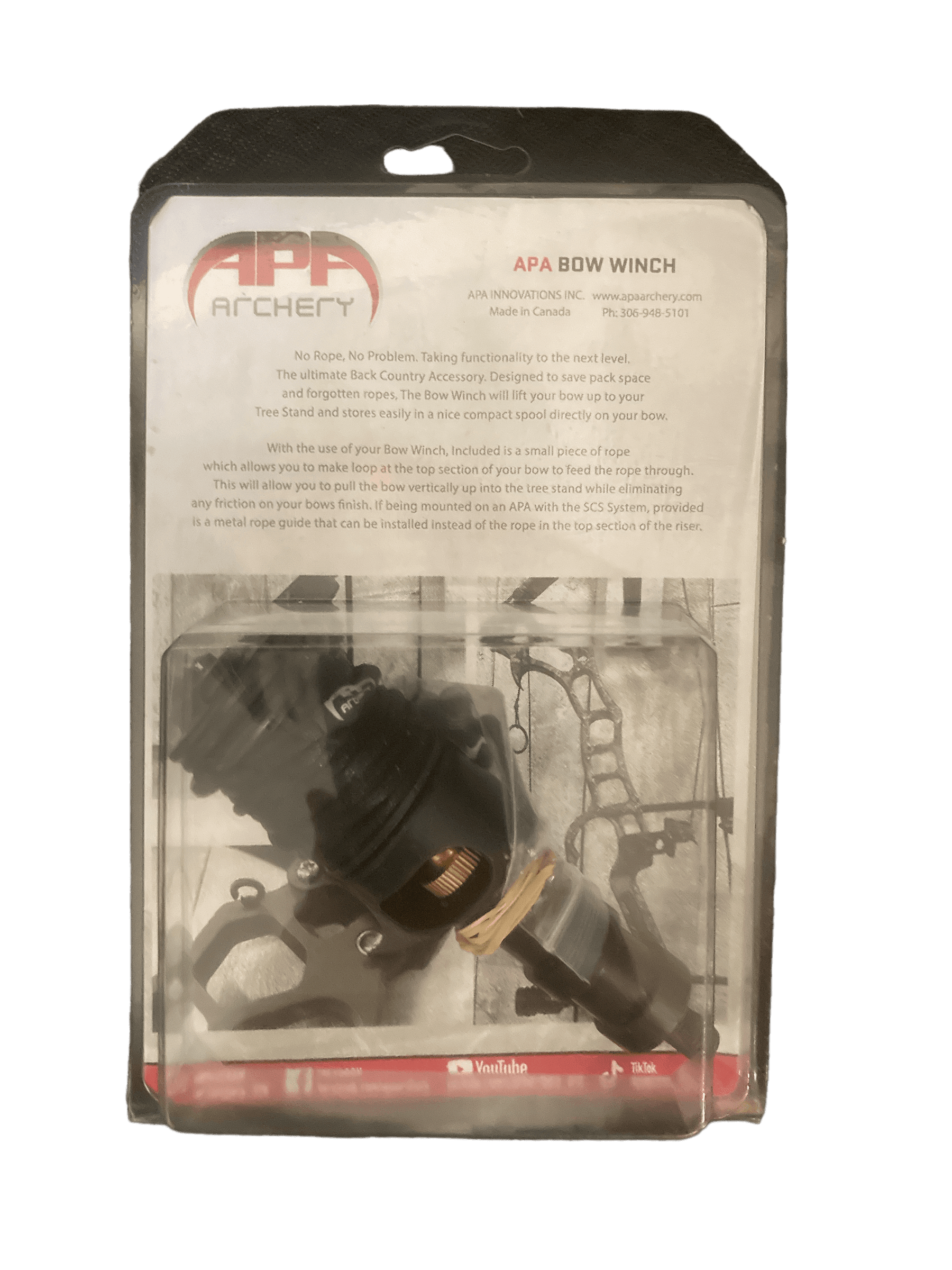 APA Archery Bow Winch stabilizer mount in retail packaging for compound bows