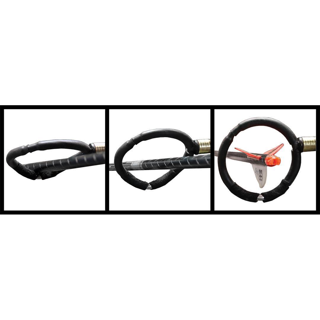 APA Archery Twister 360 arrow rest close-up, three angles, black circular design with arrow