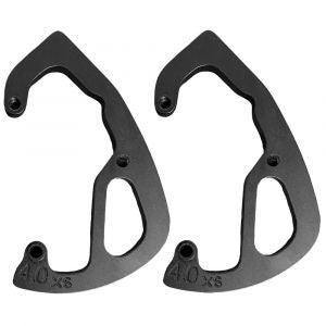 APA Archery XS modules pair, black metal bow accessory parts on white background