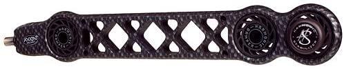 Axion Archery Gridlock GLZ 3D Hunter stabilizer with black carbon lattice pattern.