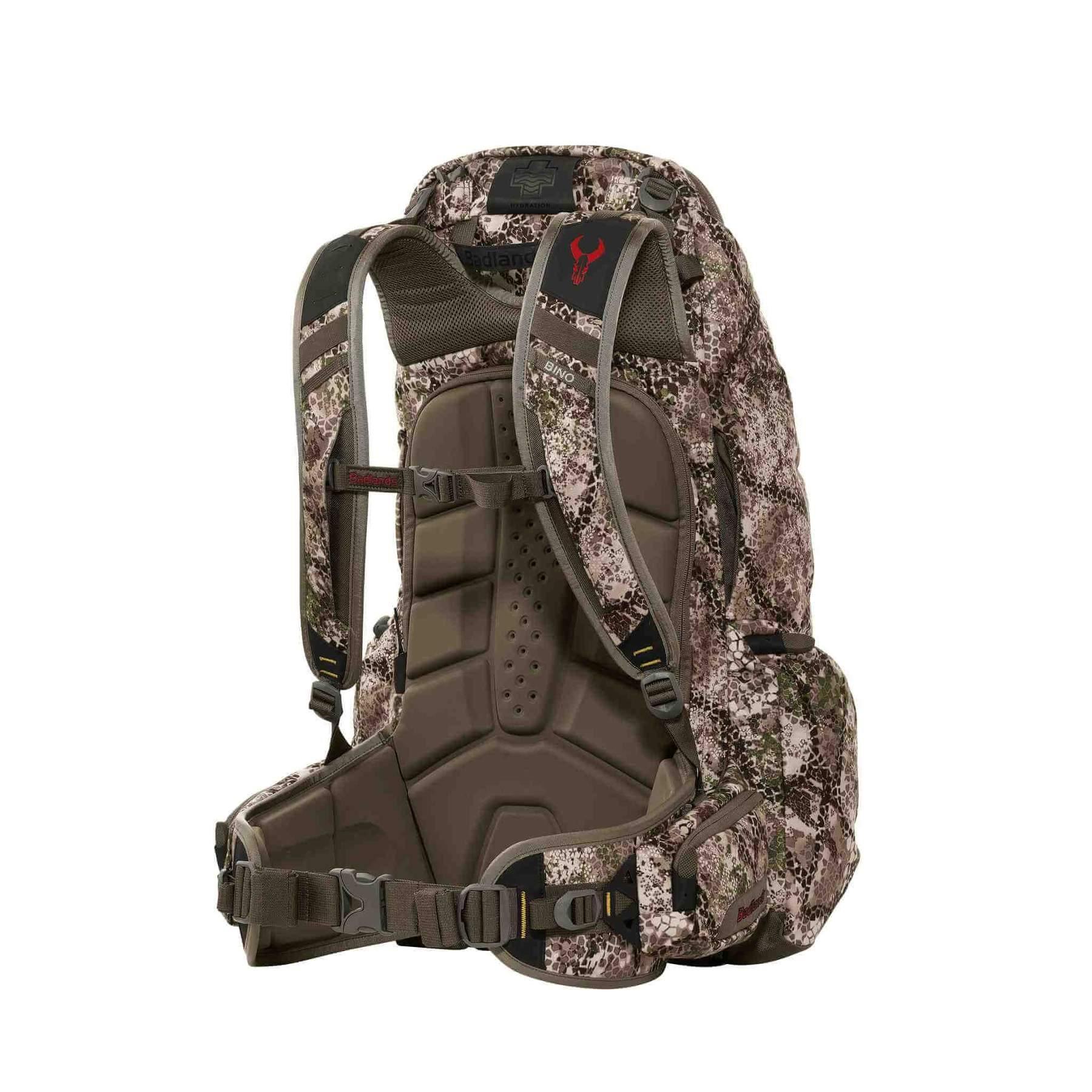 Badlands 2200 camo hunting backpack with padded straps and ergonomic back support