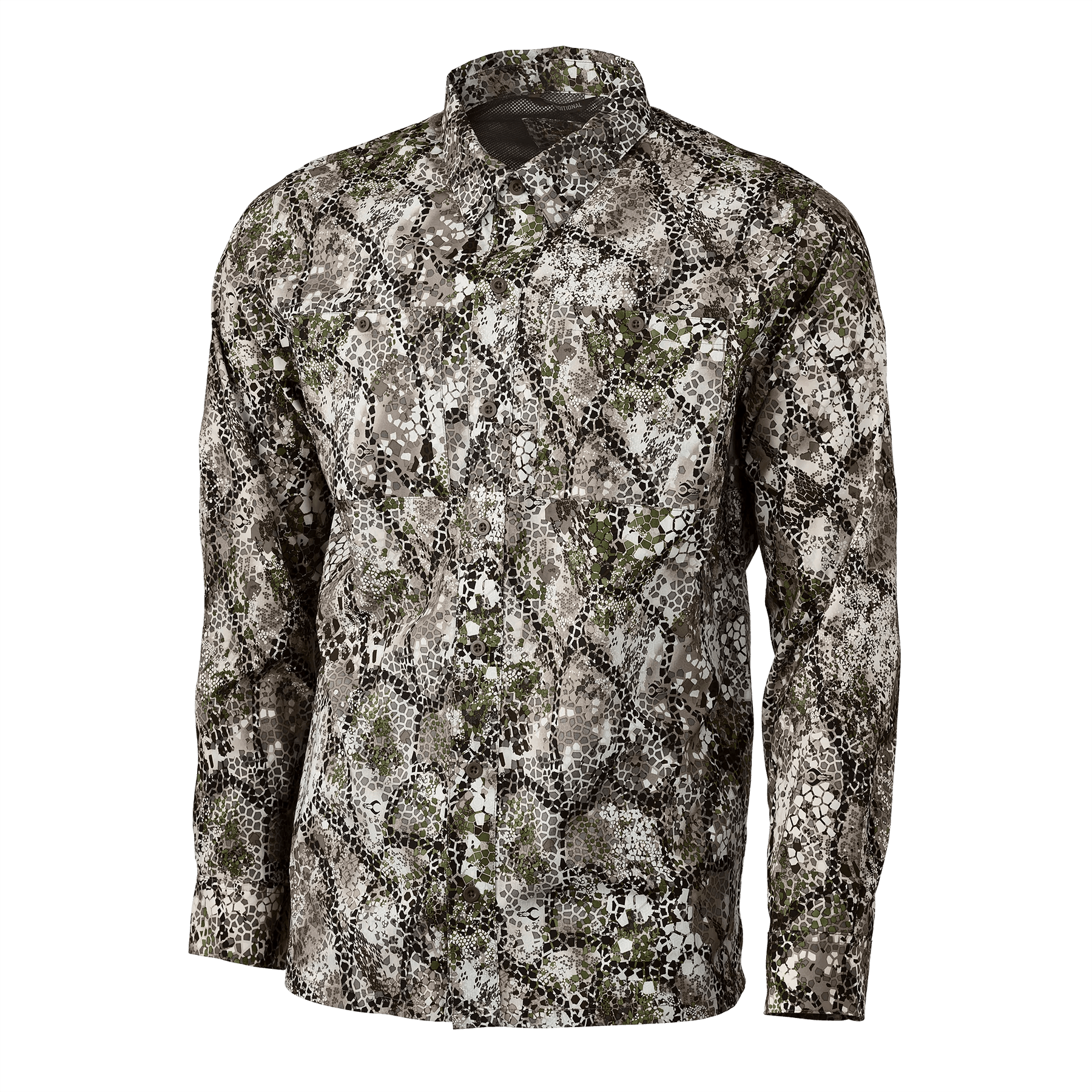 Badlands Algus button-down shirt with long sleeves in camo pattern