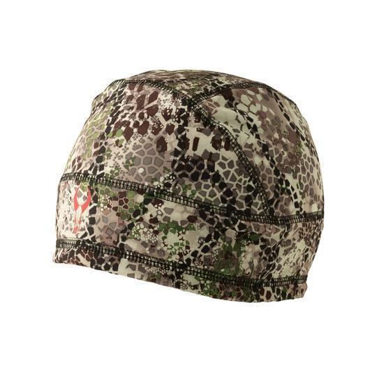 Camo-pattern Badlands Bonfire beanie for outdoor sports and hunting on white background