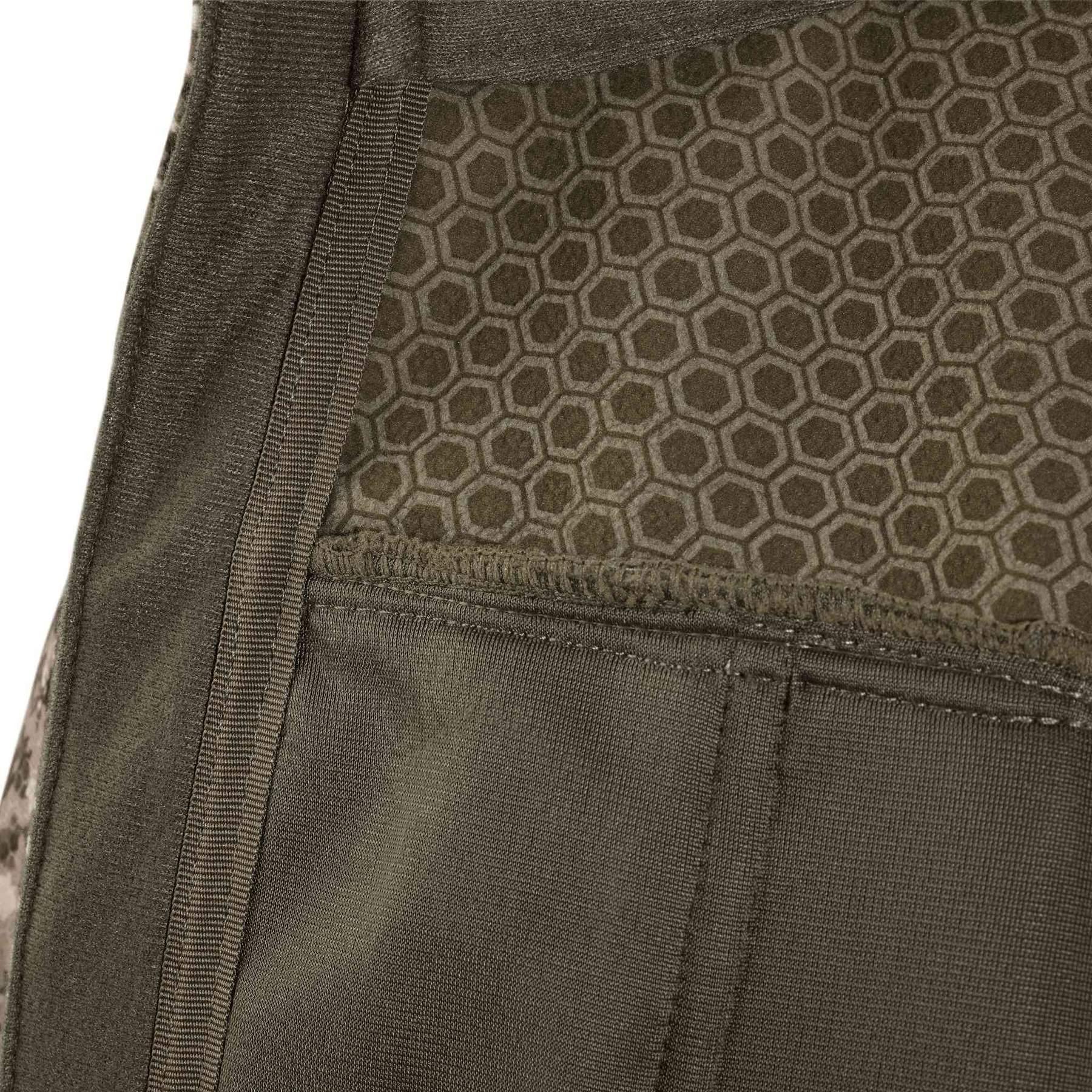 Close-up of Badlands Calor Jacket hexagonal fleece lining and stitching detail