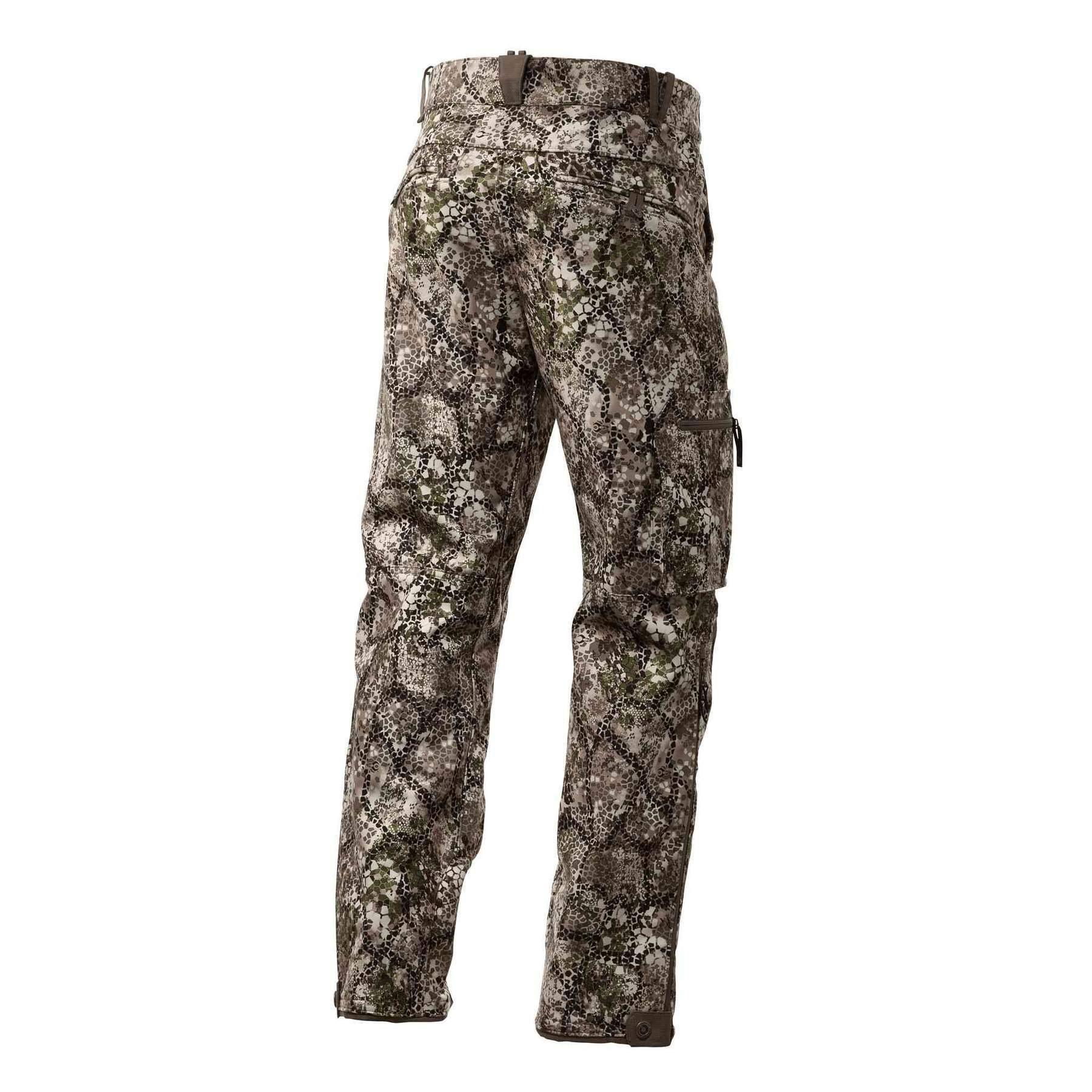 Badlands Calor camo hunting pants with multi-pocket design on white background
