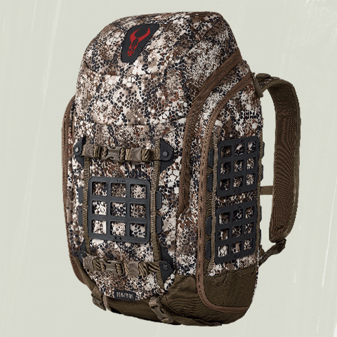 Badlands Connect Pack camo hunting backpack with MOLLE panels and outdoor sports design