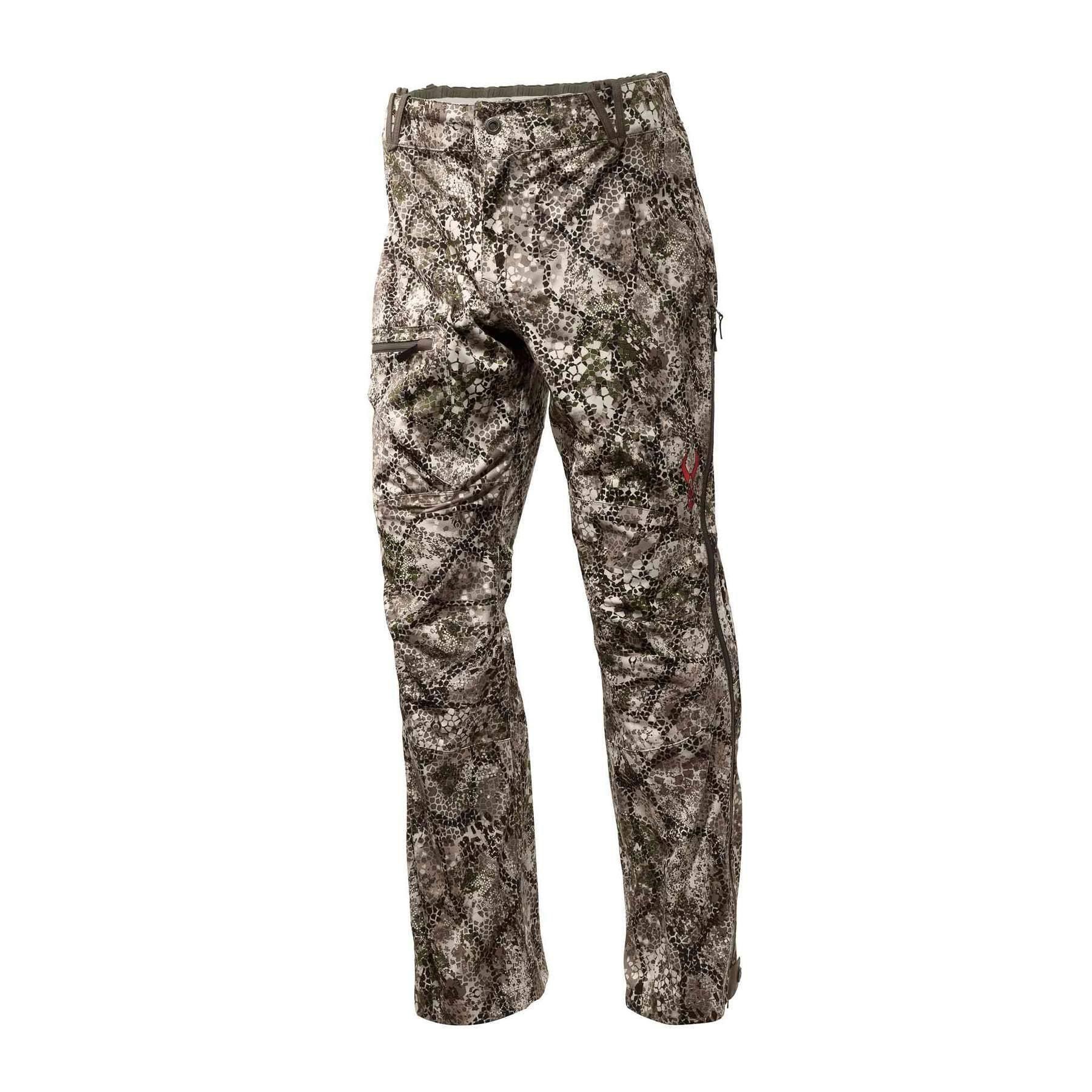 Badlands Exo camo rain pant for hunting, waterproof outdoor apparel on white background
