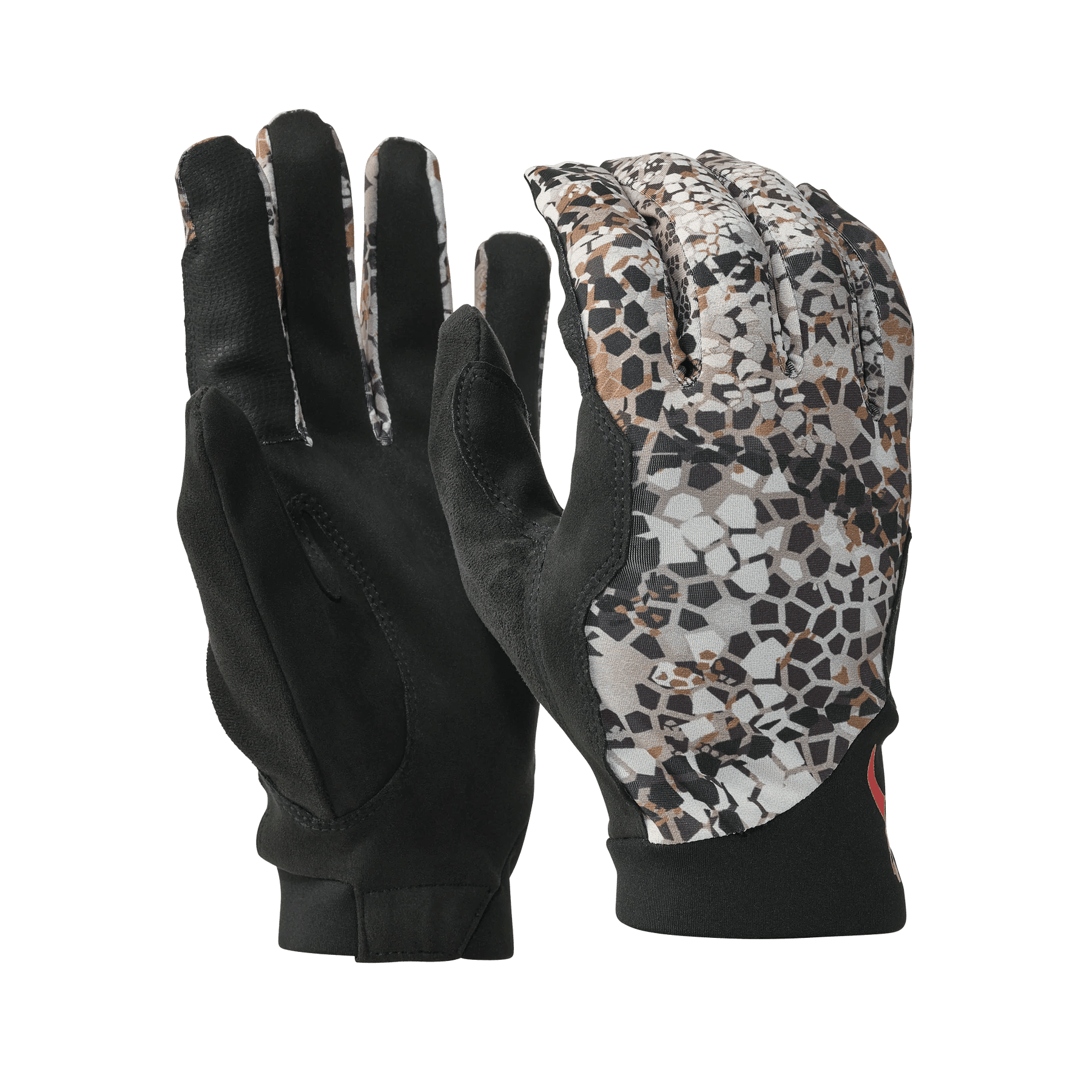 Badlands Flex Glove with camouflage pattern and black palm, outdoor apparel gear