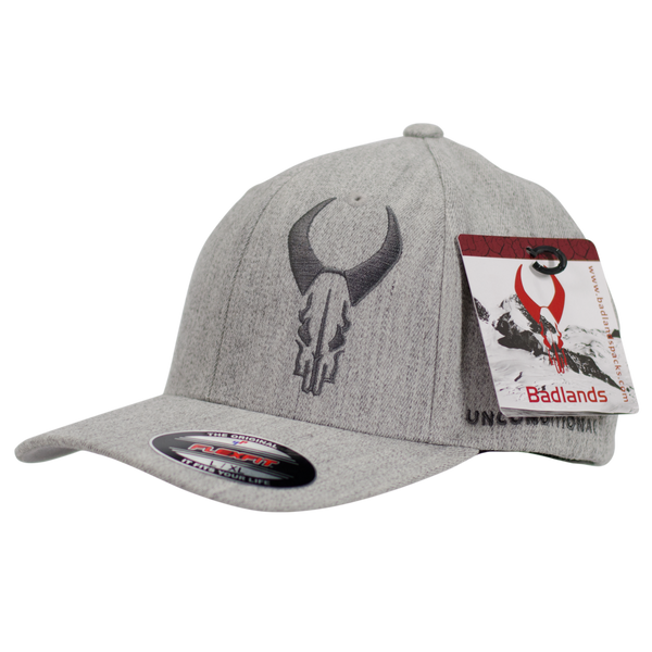 Badlands Gray on Gray Hat Flexfit - Leapfrog Outdoor Sports and Apparel