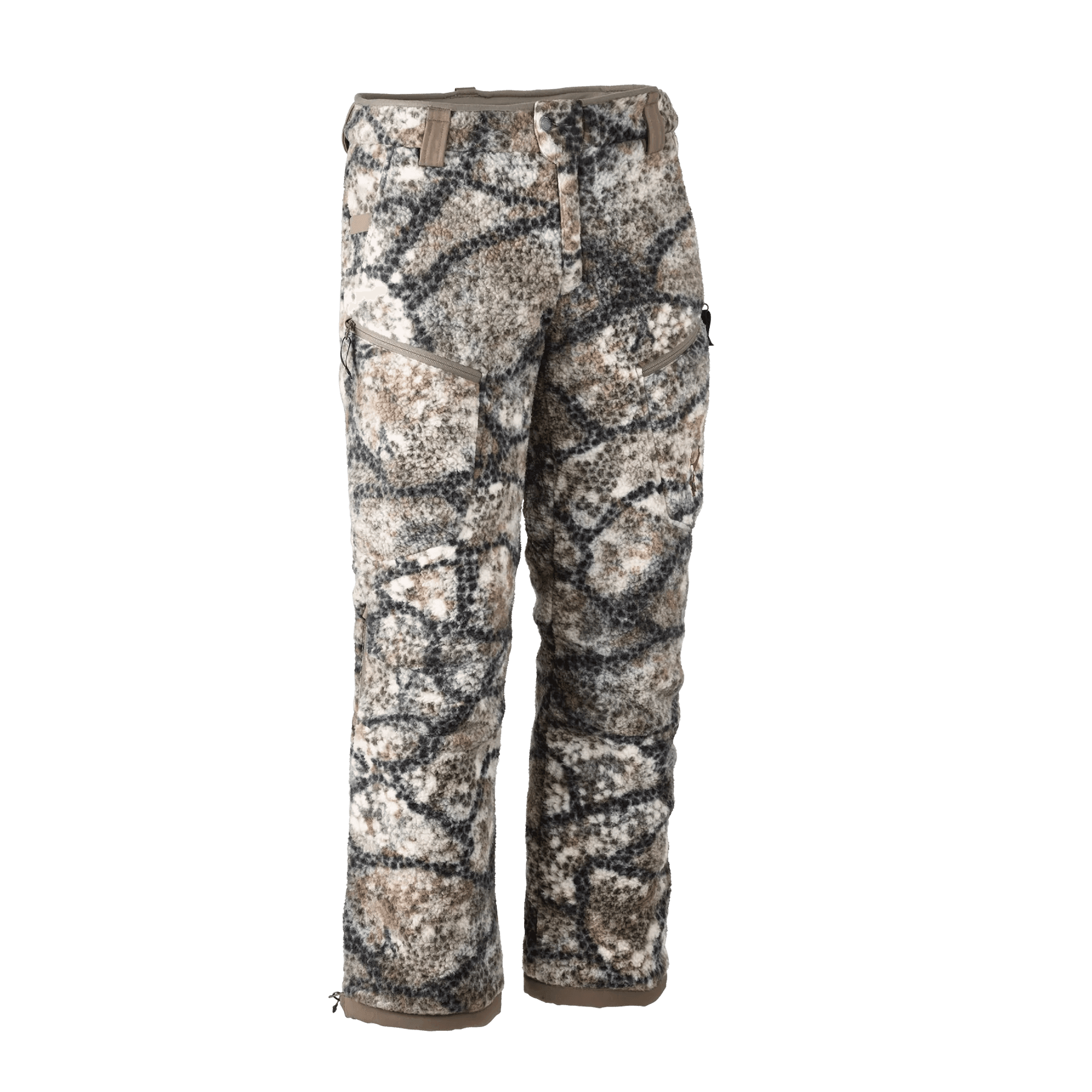 Badlands Silens camo hunting pants with zip pockets and brown-grey digital camouflage pattern