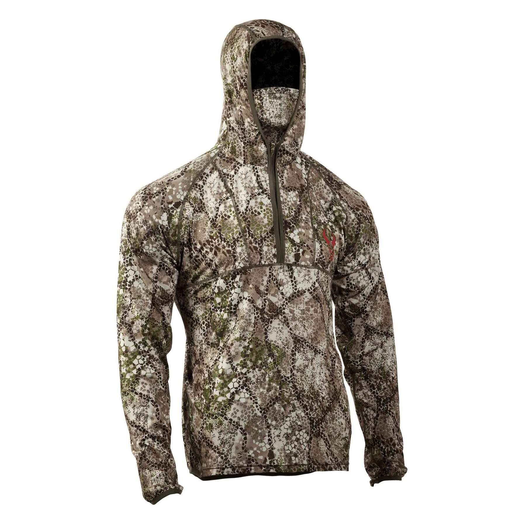 Badlands Stealth CoolTouch camo hoodie with hood and mask, outdoor sports apparel