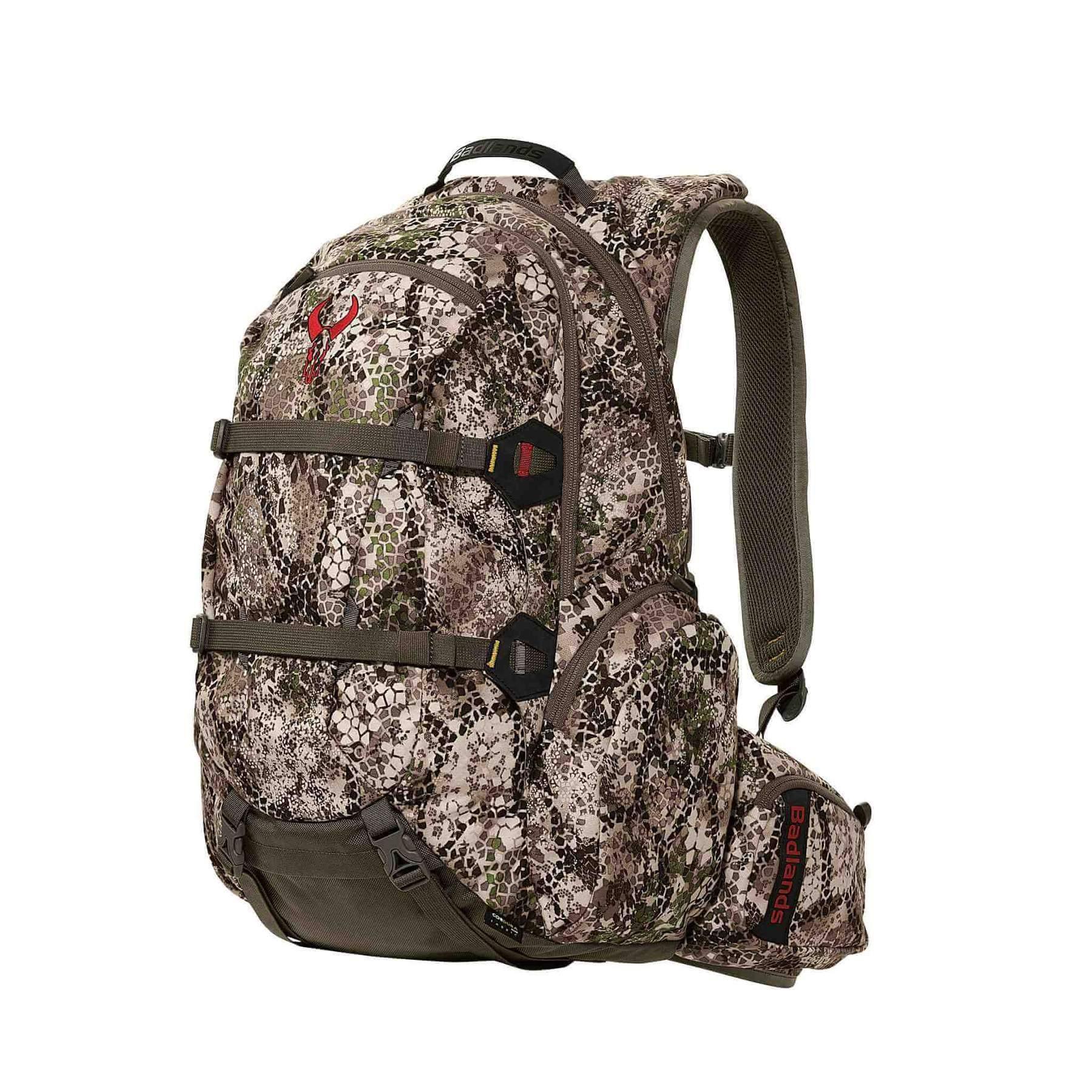 Badlands Superday Pack hunting backpack in camo pattern with multiple compartments