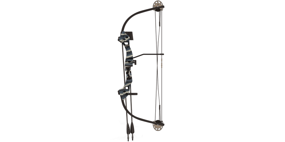 Barnett Archery Tomcat 2 compound bow with black and camo finish on white background