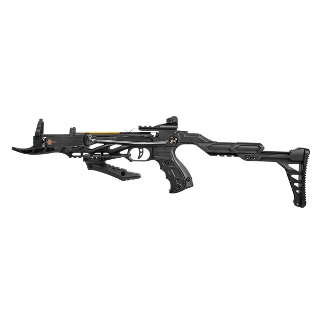 Bear Archery Desire XL black tactical crossbow with adjustable stock on white background