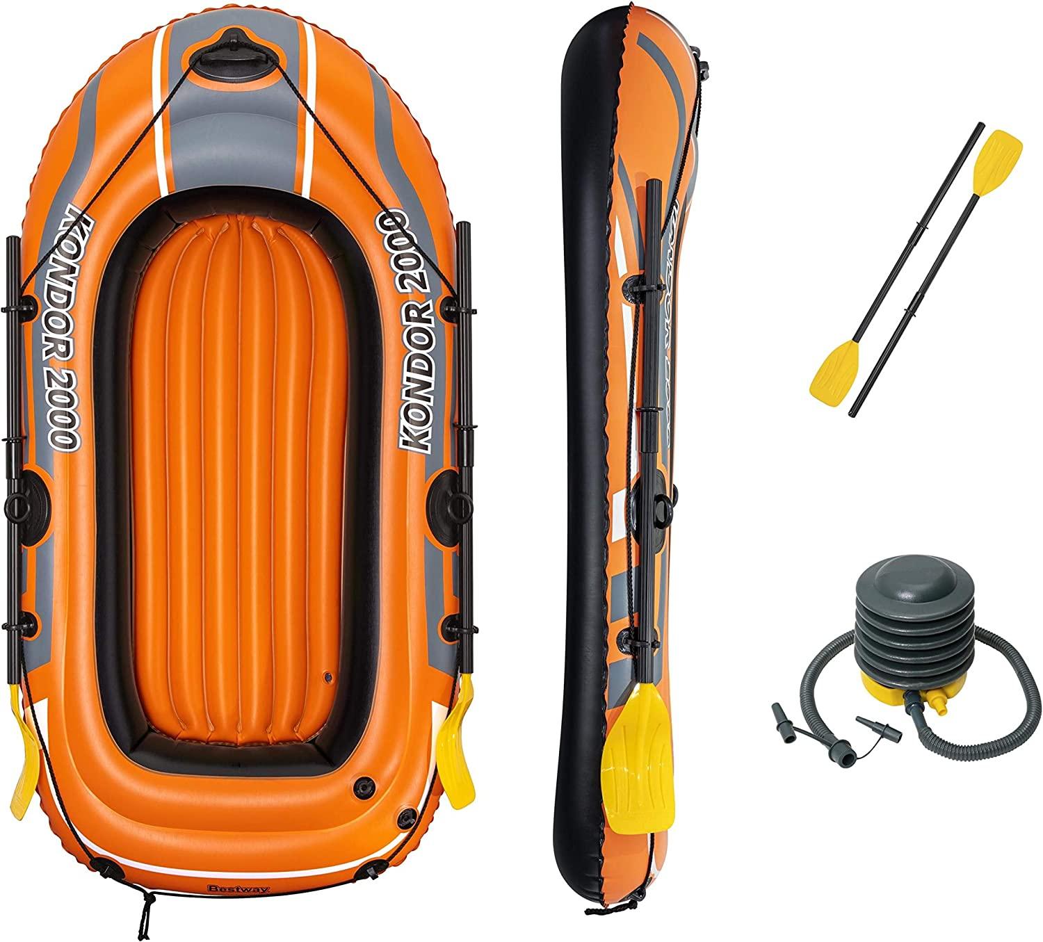 Bestway Kondor 2000 Inflatable Raft Set W/ Oars And Pump - Leapfrog Outdoor Sports and Apparel