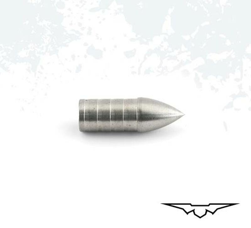 Black Eagle Archery PS26 glue-in adjustable weight target point on white background