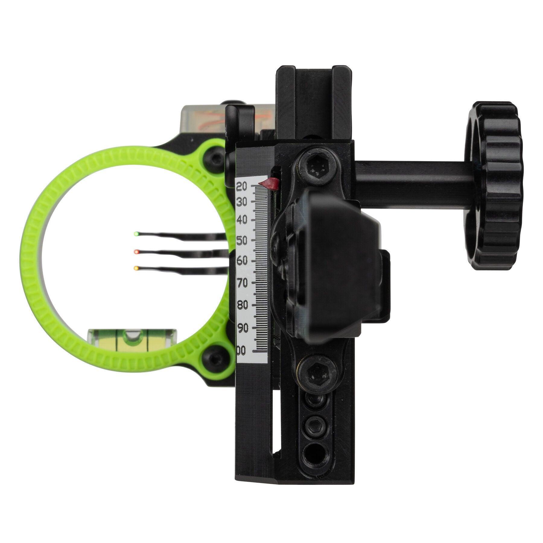 Black Gold Archery Pro Hunter HD dovetail streamline bow sight with green ring and sight pins