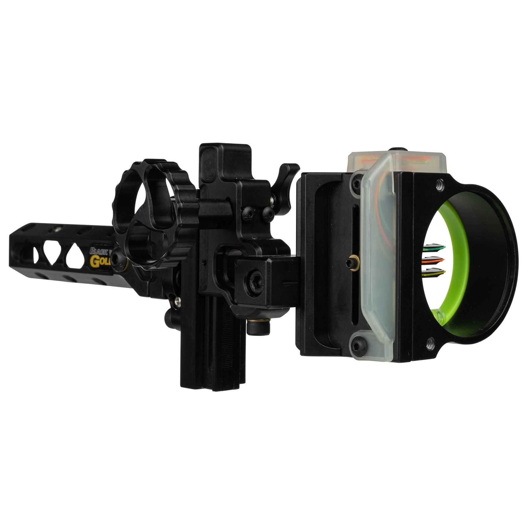 Black Gold Pro Hunter HD dovetail bow sight with green-ringed pin housing