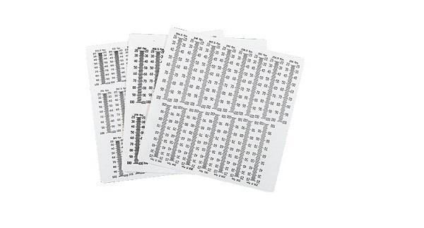 Black Gold archery pro sight tape sticker sheets for bow sights on white background