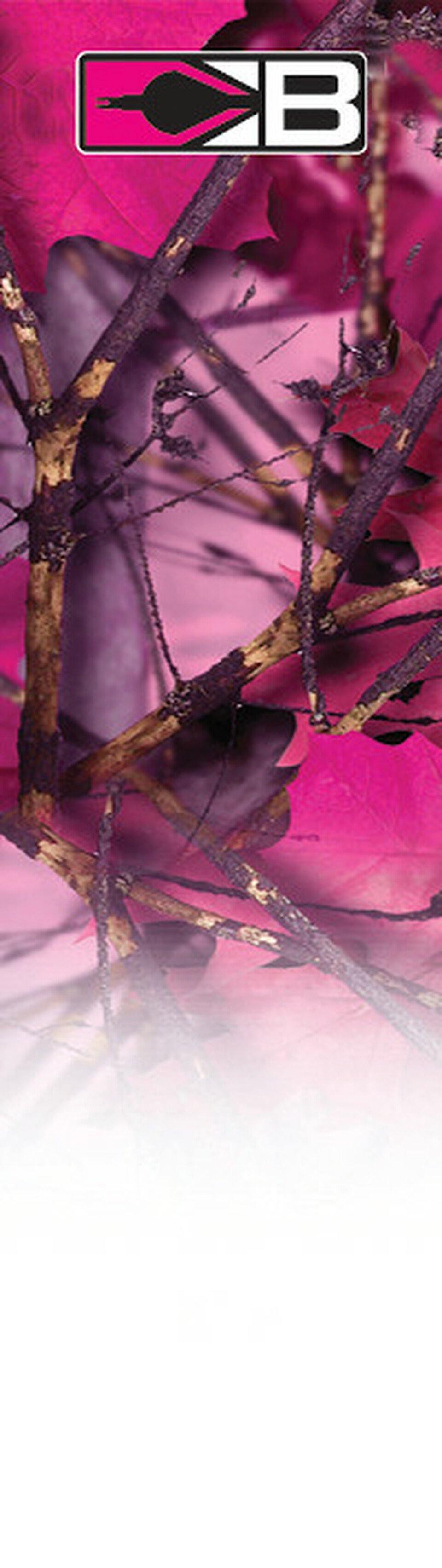 Bohning Archery HD arrow wrap with pink camo pattern and logo, outdoor sports accessory