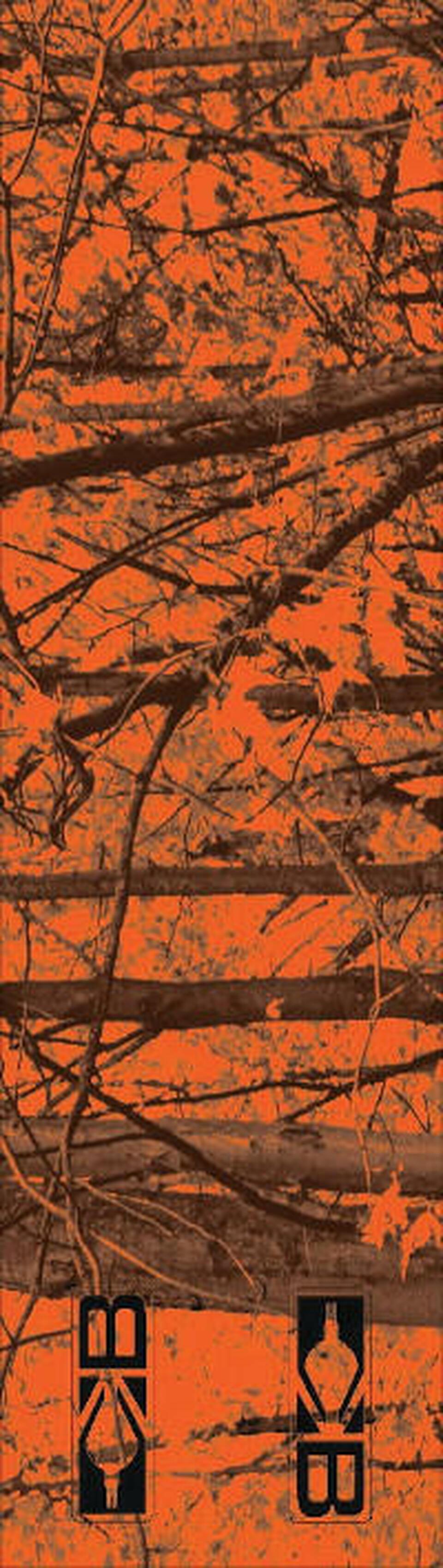 Bohning Archery HD arrow wrap with orange and black camo pattern and logos