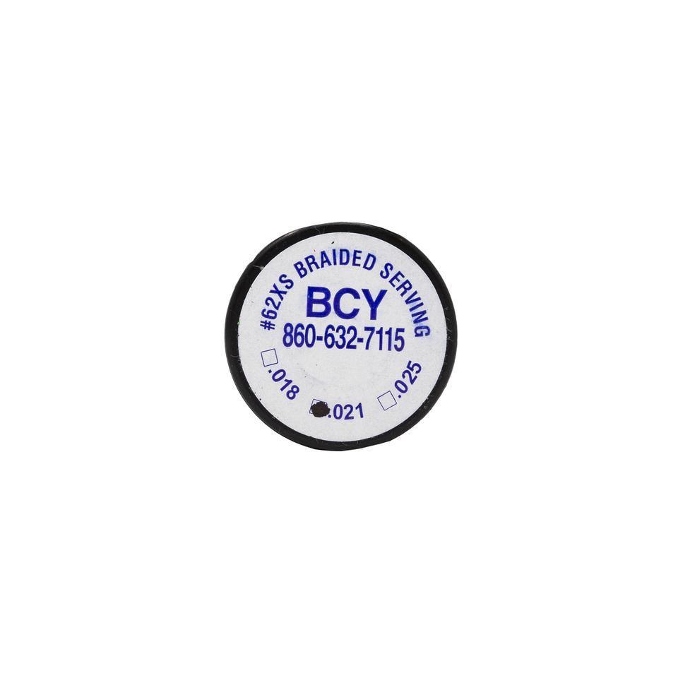 BCY 62XS braided serving thread spool for archery, size 0.021, on white background