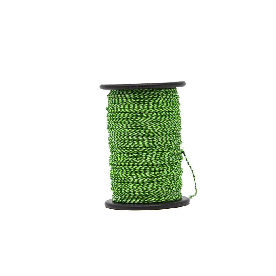 Green Bohning Archery 62 XS serving thread spool on white background