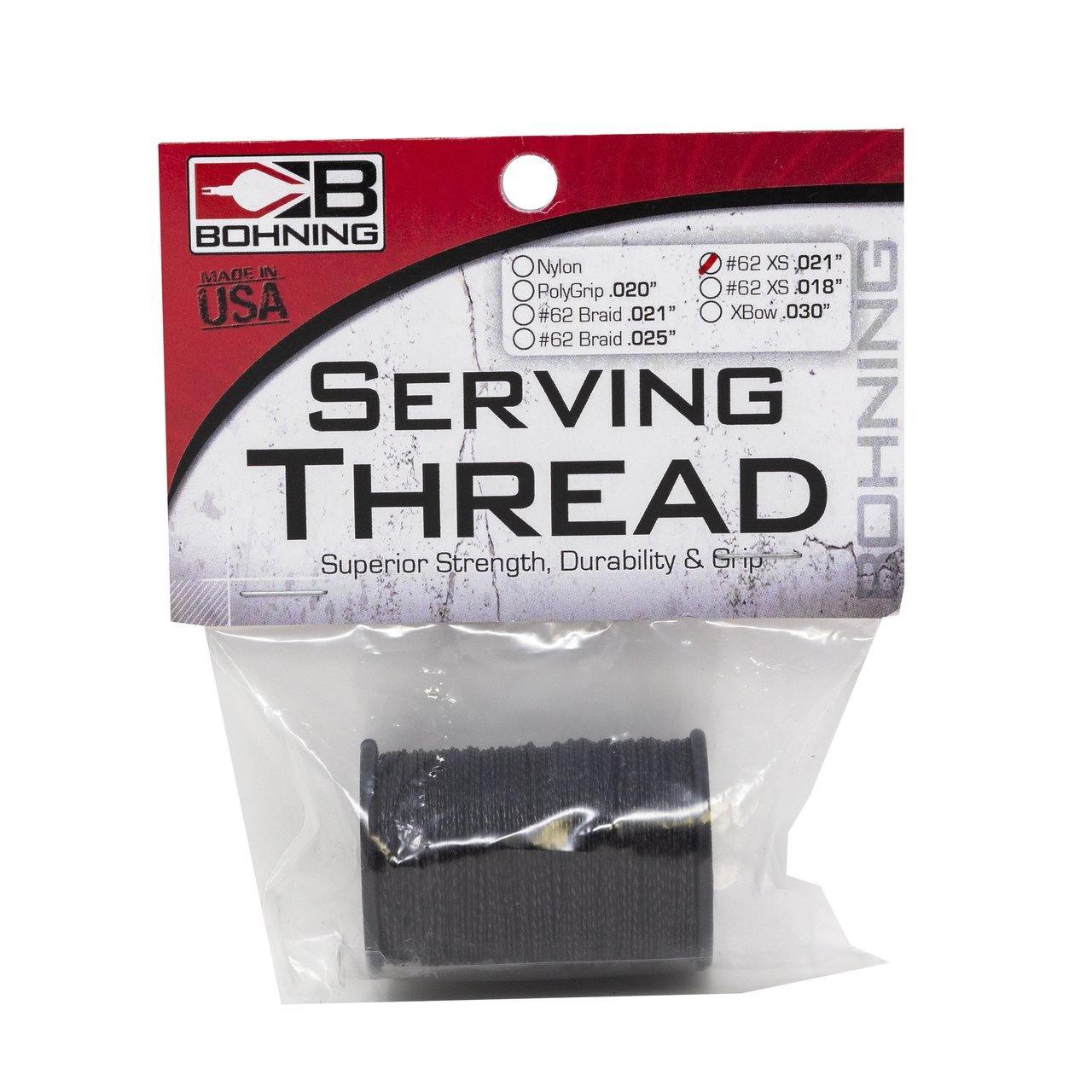 Bohning Serving Thread 62 XS archery string spool in retail packaging, made in USA
