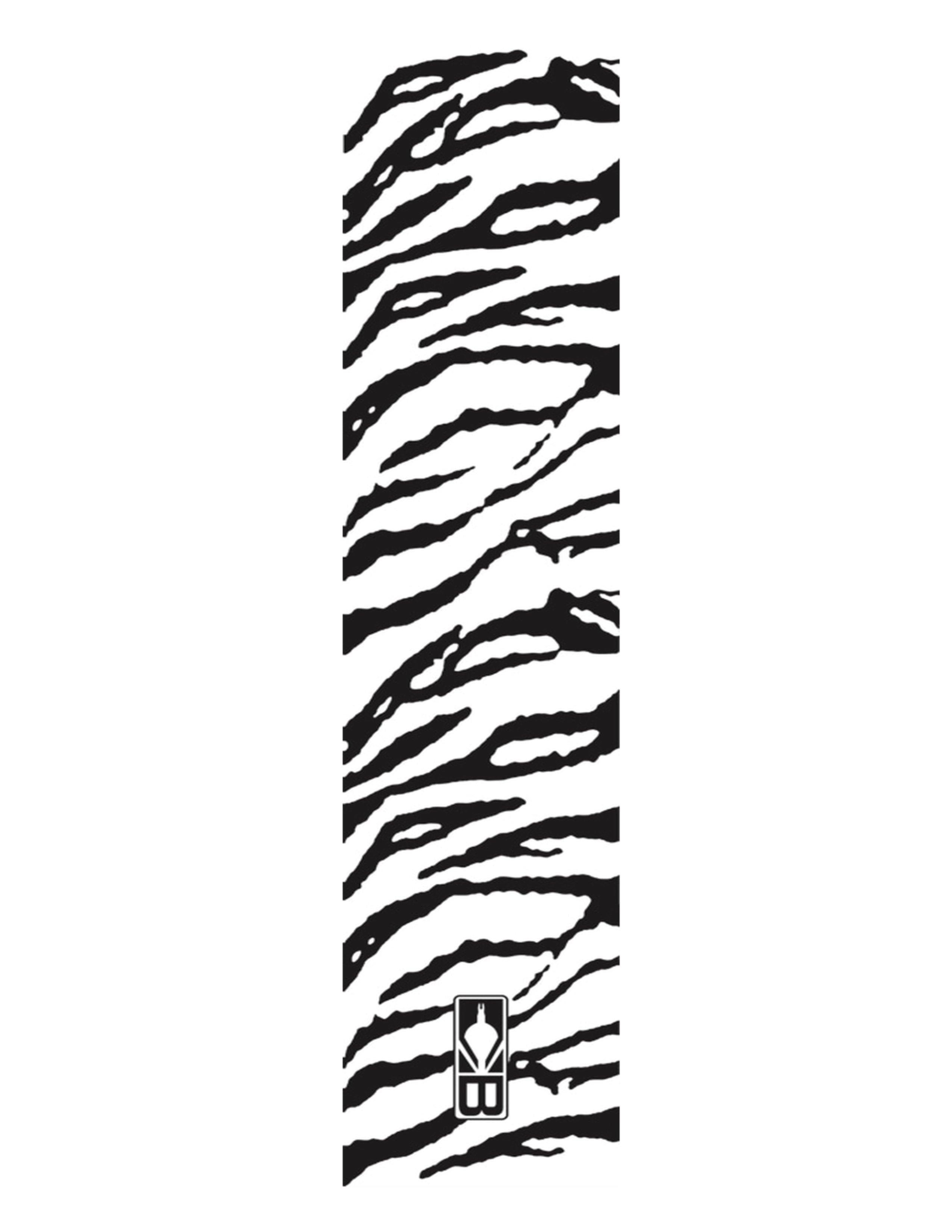 Black and white zebra stripe Bohning archery arrow wrap with logo on white background