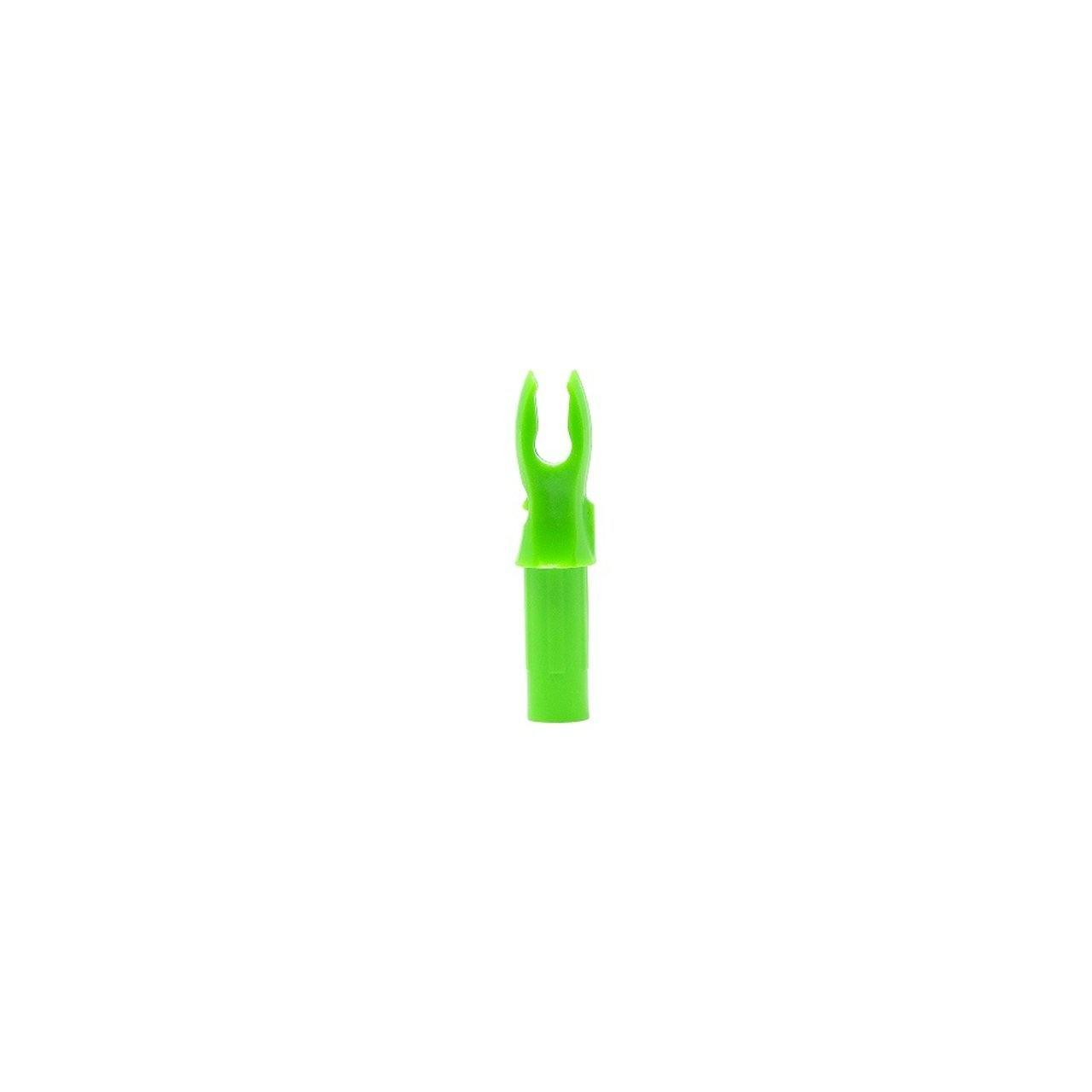 Bright green Bohning A-Nock for .204/.205 arrow shafts on white background