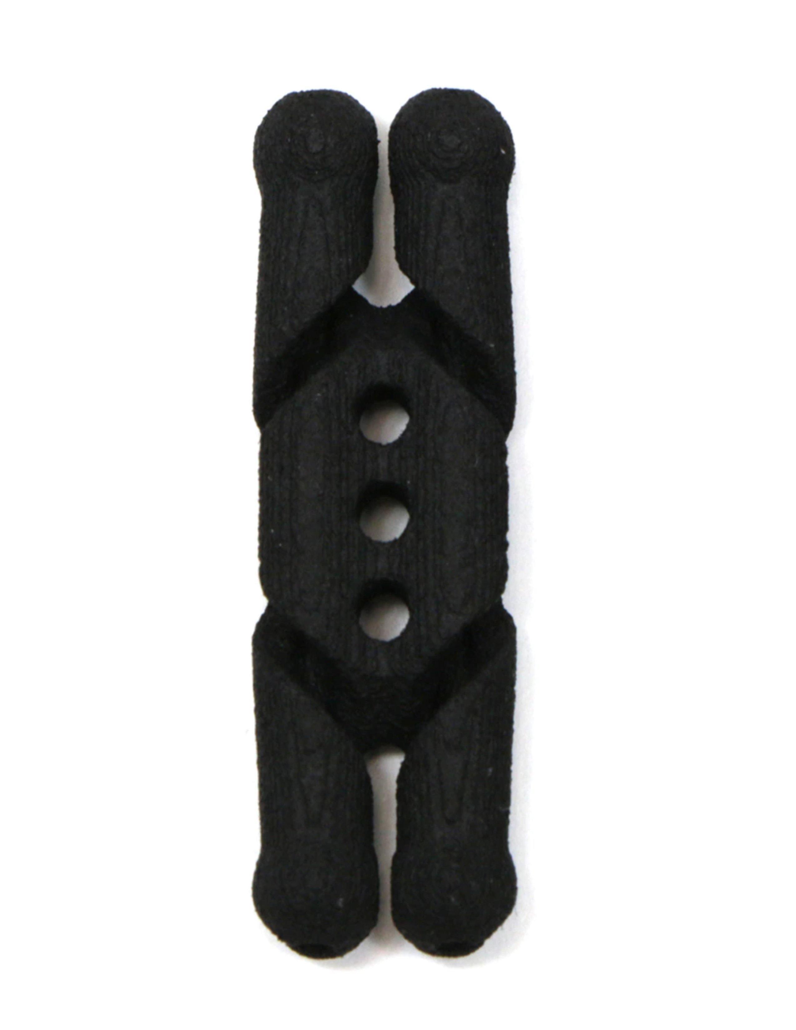 Black Bohning Archery Anchor Knot with three holes on white background