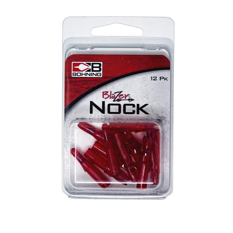 Bohning Archery Blazer Nock 12 pack red arrow nocks in retail packaging
