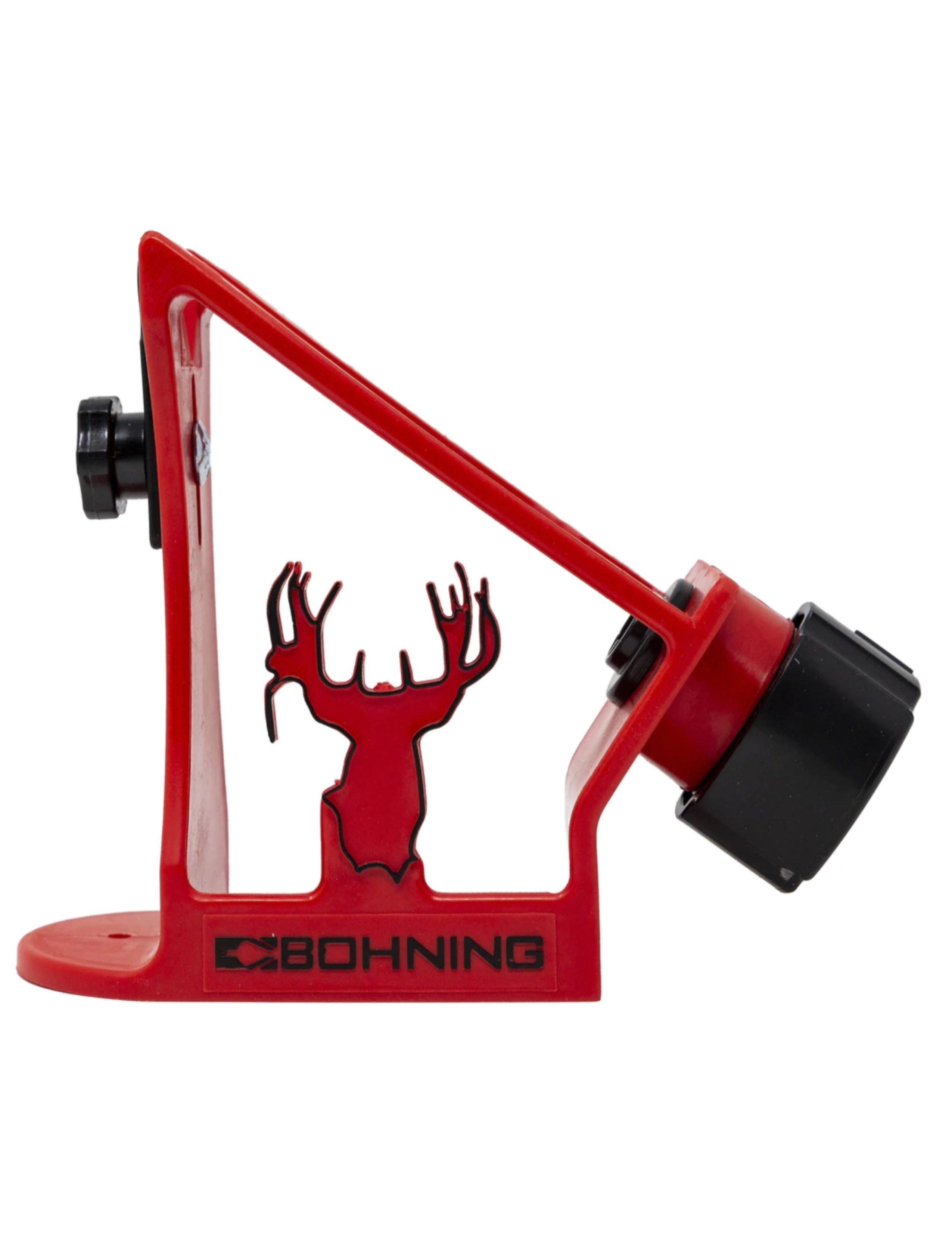 Bohning Archery Blazer red arrow jig with deer head cutout on white background