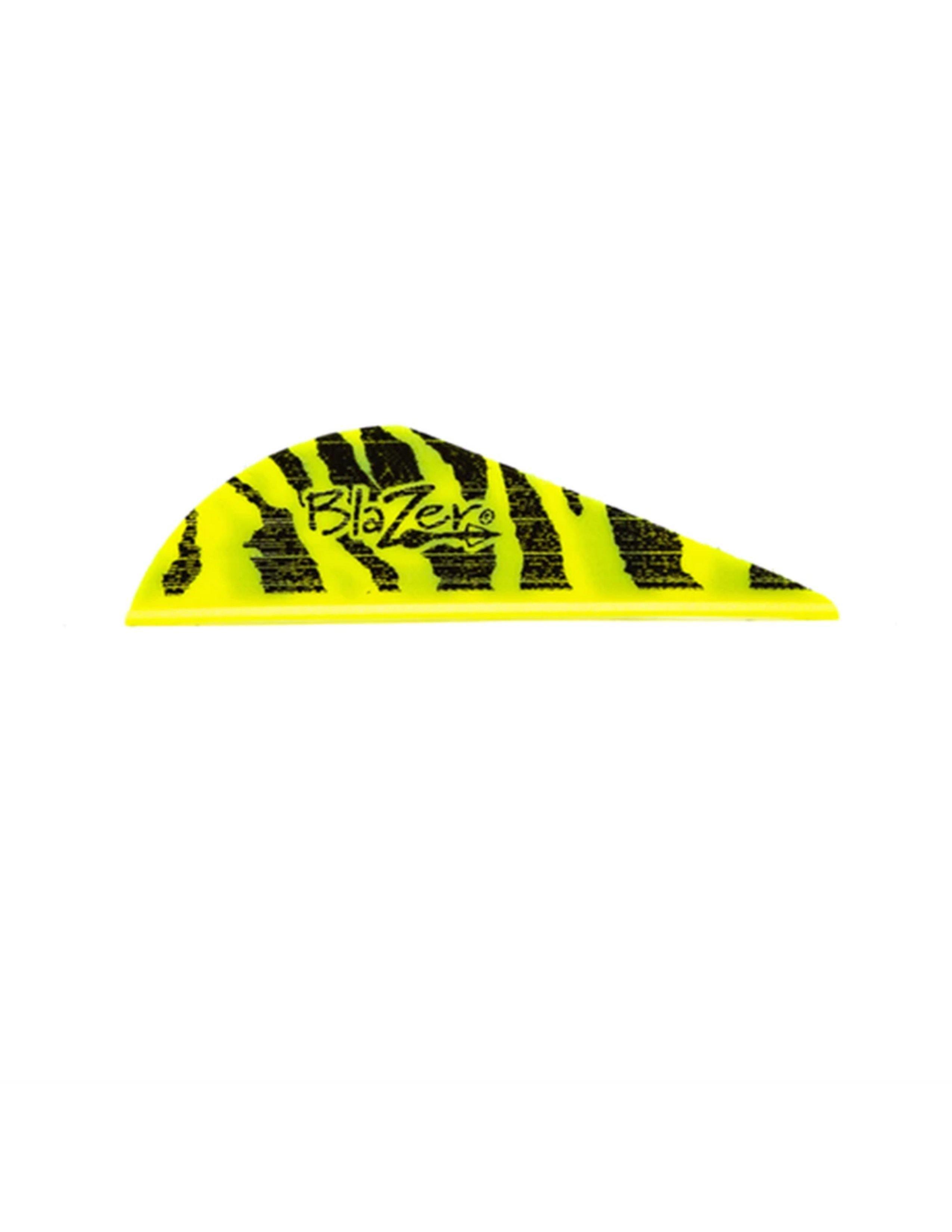 Bohning Blazer Vane yellow arrow fletching with black tiger stripes pattern