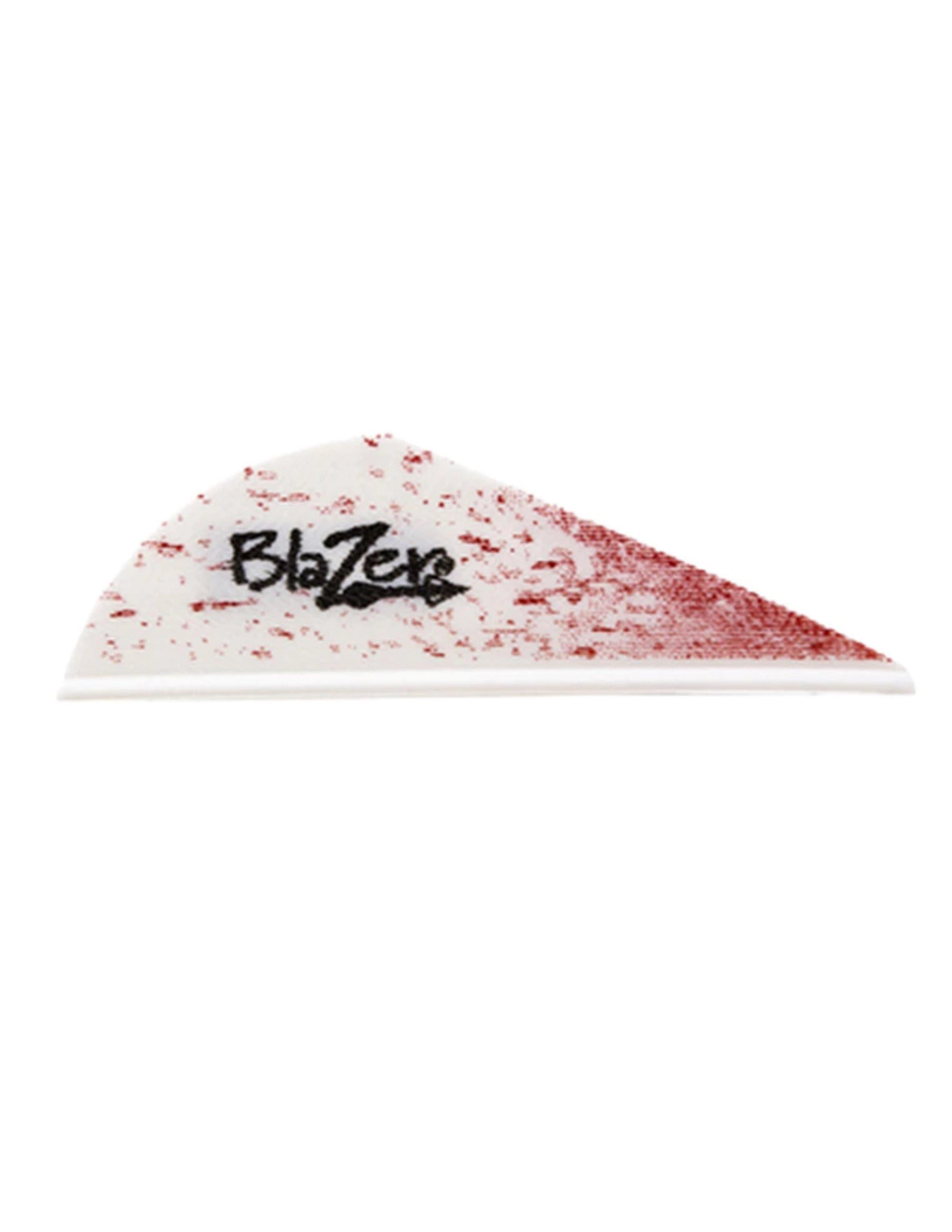 Bohning Blazer Vane white with red splatter archery fletching on white background