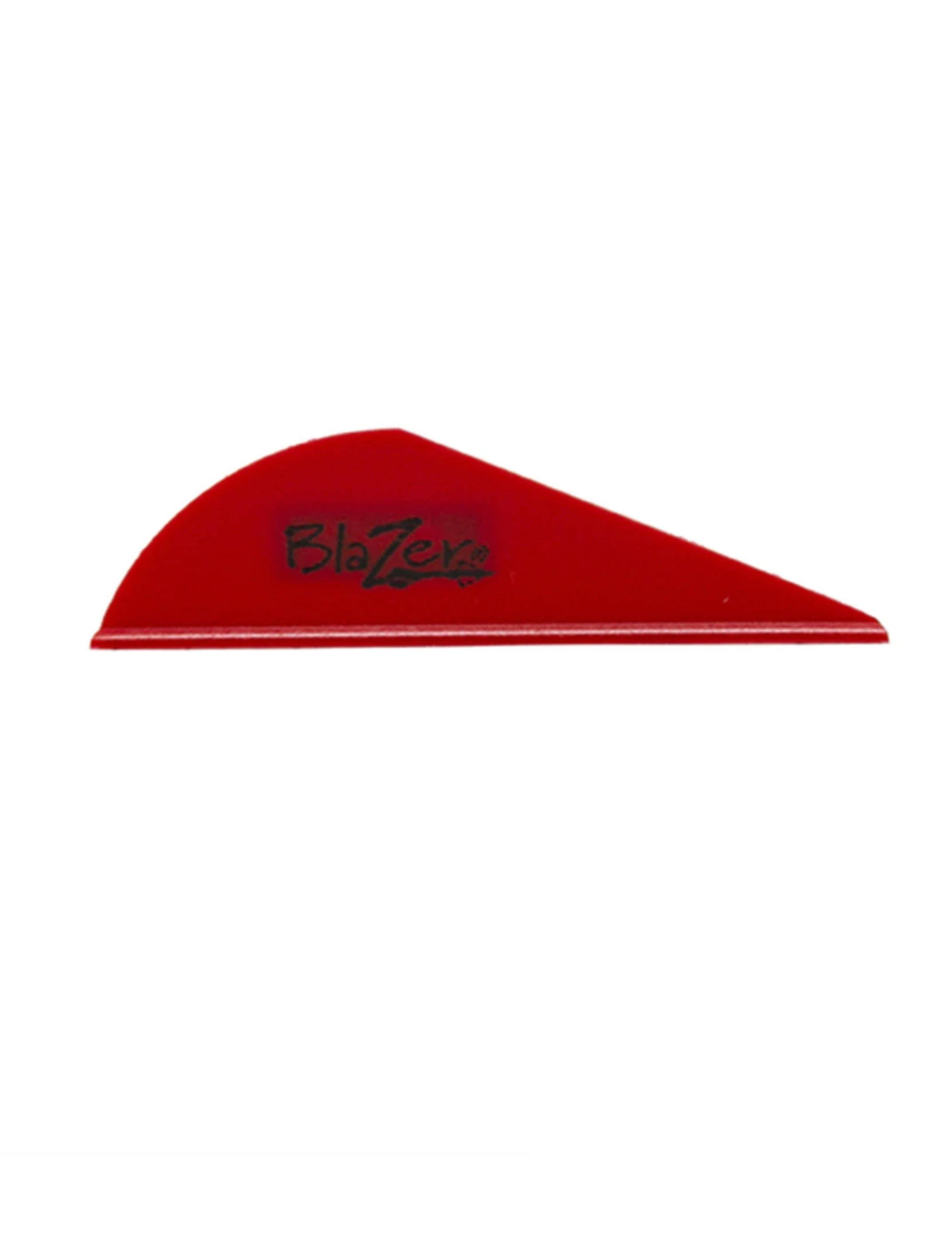 Red Blazer archery vane for arrows on white background, Bohning fletching accessory