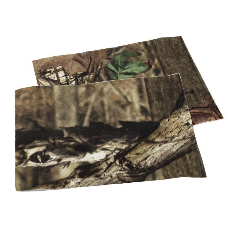 Camouflage bow grip and sight window pad for archery with woodland pattern