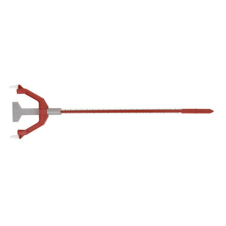 Red and gray Bohning Archery bow square tool for bow tuning on white background