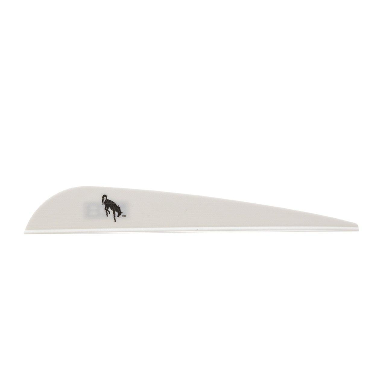 White Bohning Bronco archery vane with black horse logo on white background