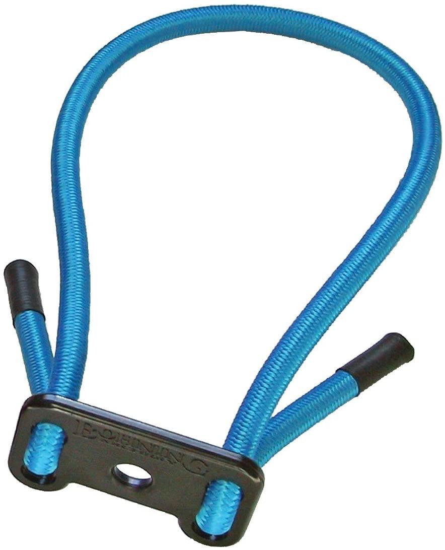 Bohning Archery Cinch Sling blue bow wrist sling with black mounting tab