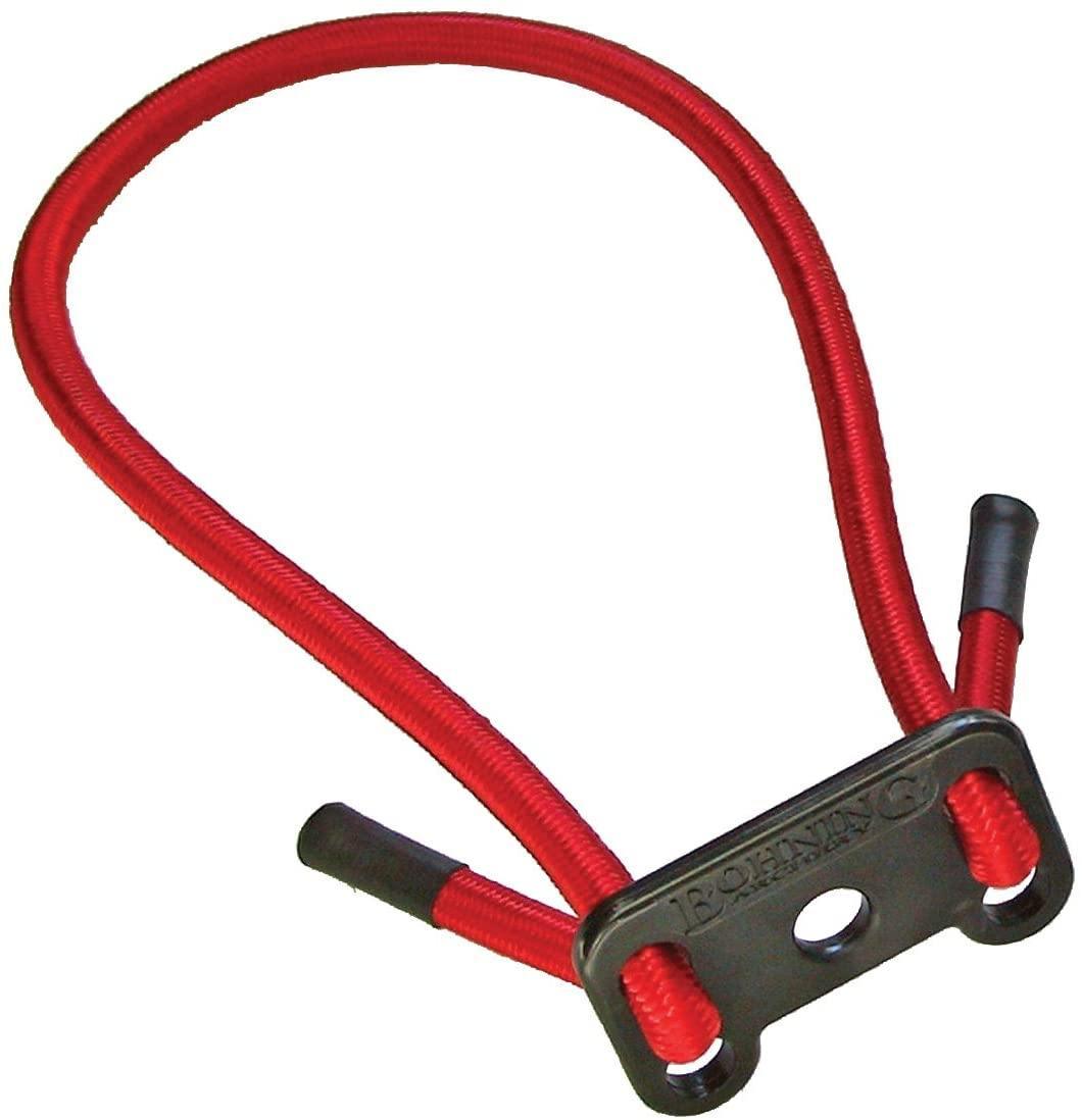 Red Bohning Archery Cinch Sling with black mounting plate and rubber end caps