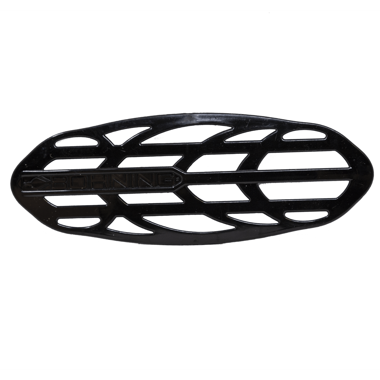 Bohning Archery D-Flector black armguard with vented design on clear background