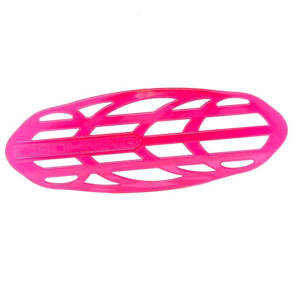 Pink Bohning D-Flector archery armguard with cutout design on white background