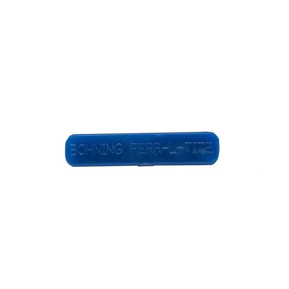 Bohning Ferr-L-Tite blue hot melt glue stick for archery on white background