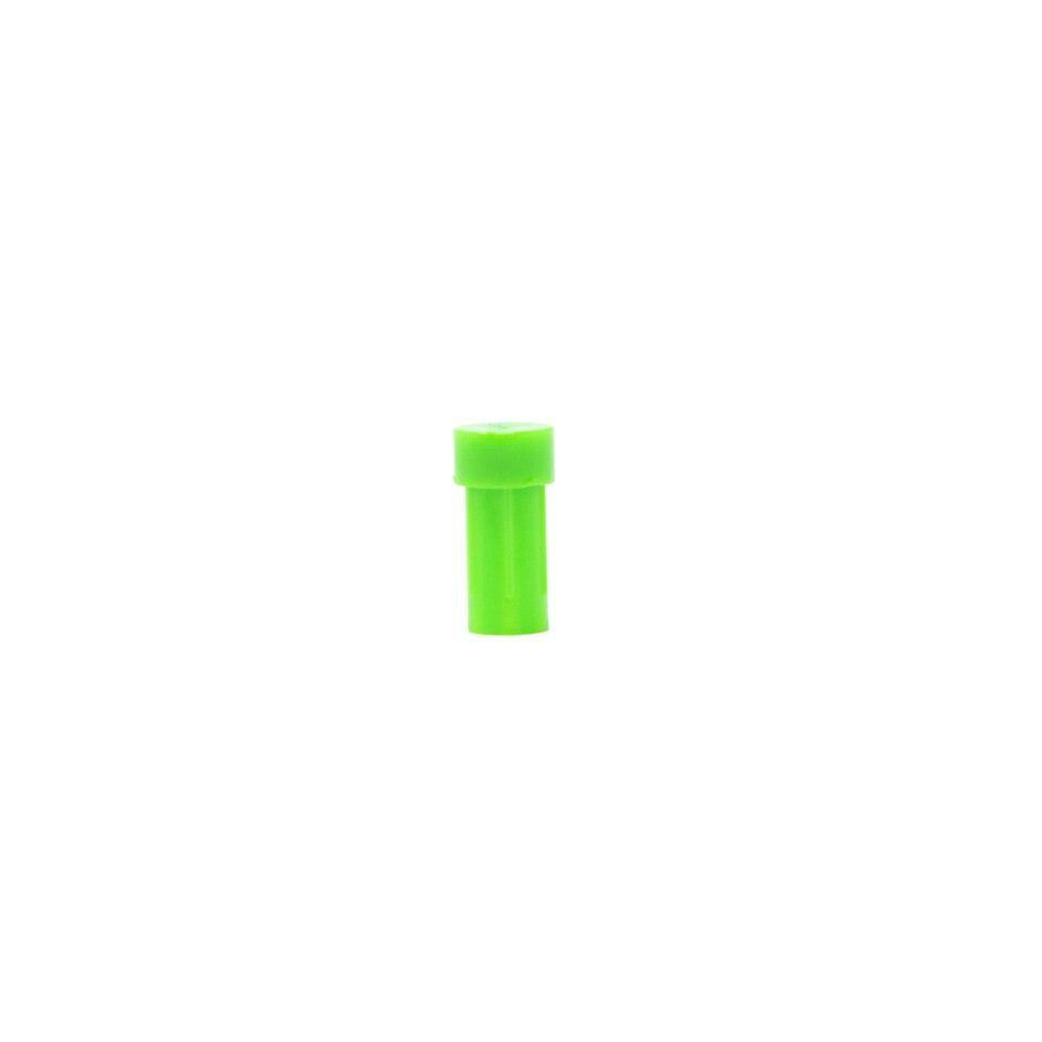 Bright green Bohning Flat XBow nock for crossbow arrows on white background