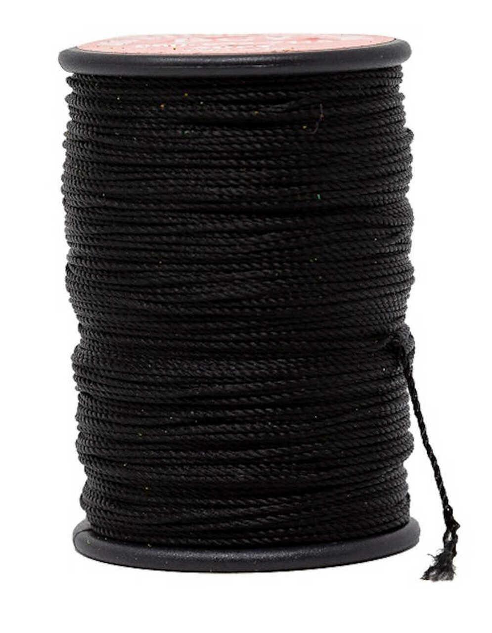 Black Bohning Halo Serving Thread spool for archery on white background