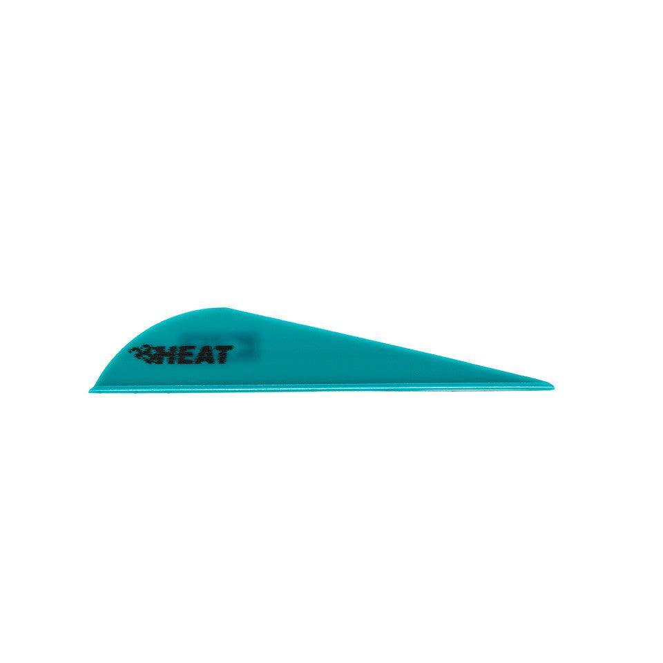 Teal Bohning archery Heat vane on white background, arrow fletching accessory
