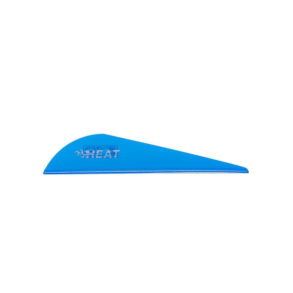 Blue Bohning Archery Heat Vane on white background for arrow fletching