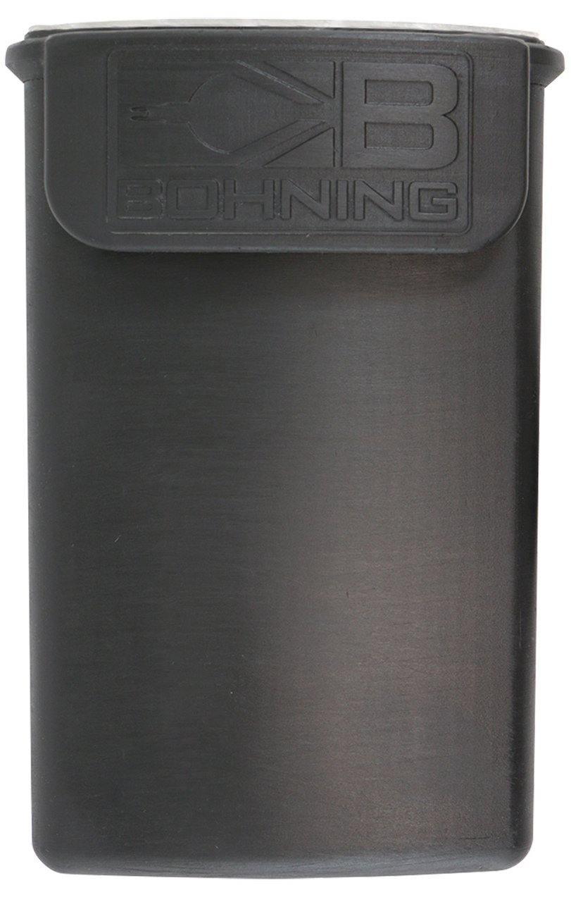 Black Bohning Archery pocket quiver with embossed logo, close-up product image