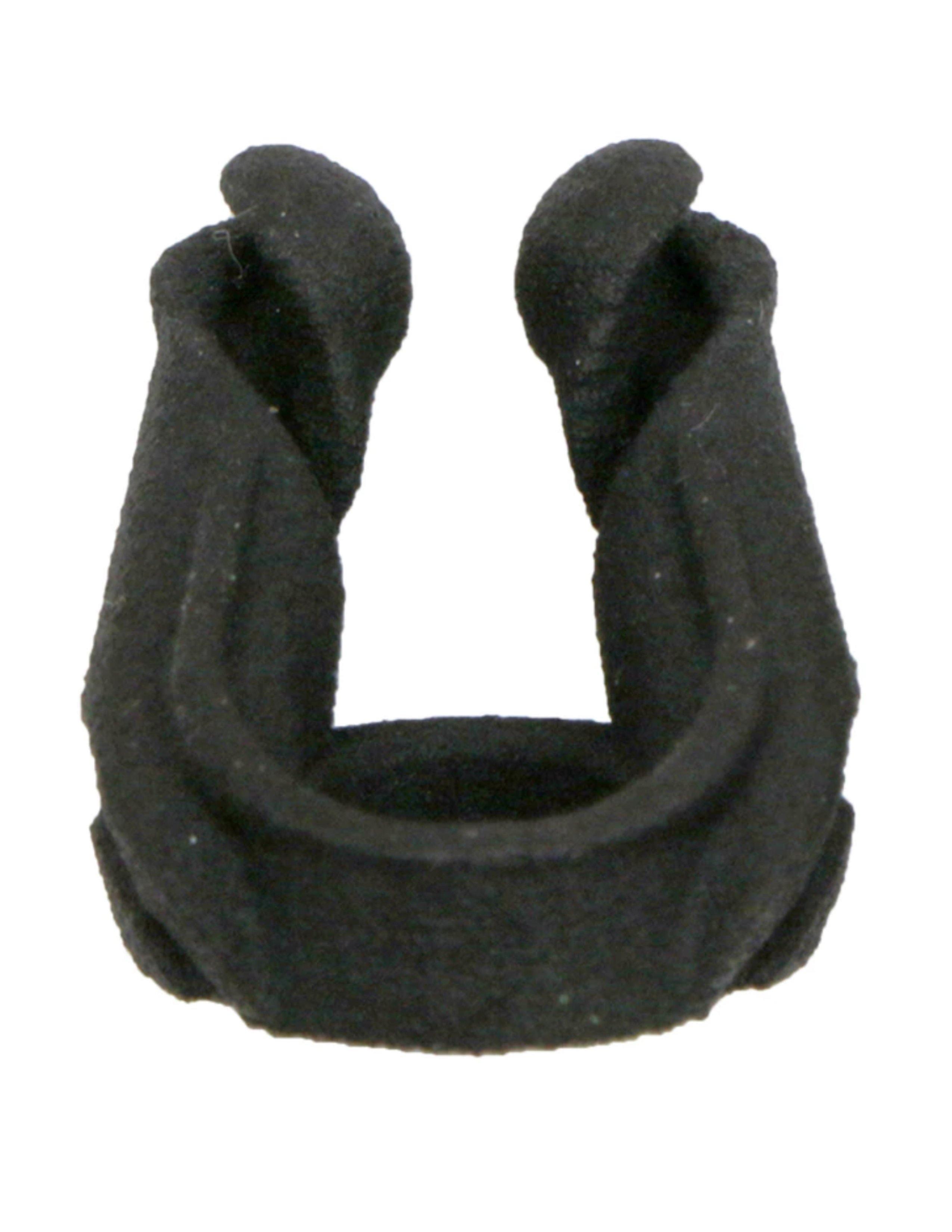 Black archery peep sight for bows, close-up on white background